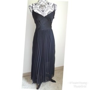 Black Pleated Maxi Dress